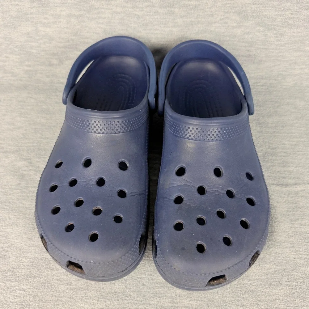 Crocs Classic Clogs Mens 11 Navy Blue Slip On Comfort Water Shoes